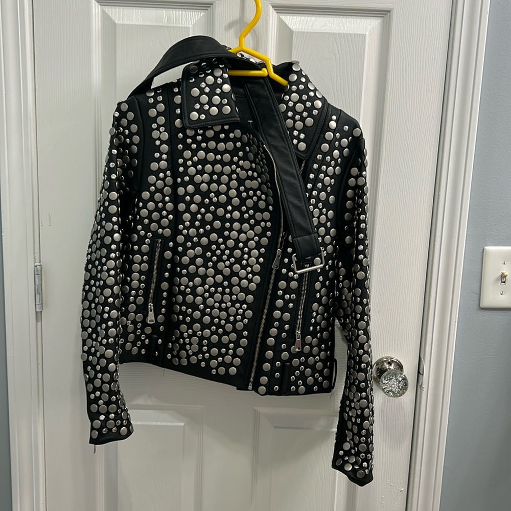 Belle Vere Studded Faux Leather Jacket NWT Medium